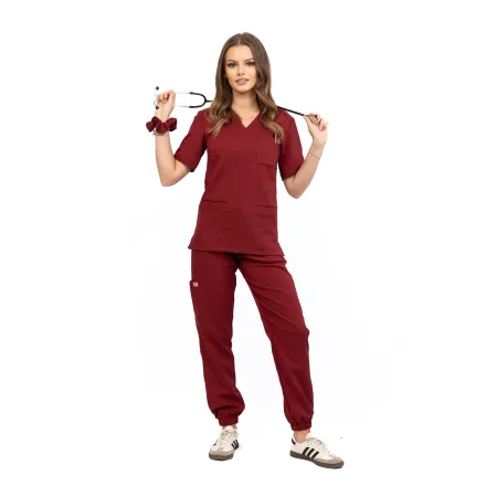 Spodnie medyczne SCRUBS MEDI TEDDY - LLEVANTI MERLOT SCRUB